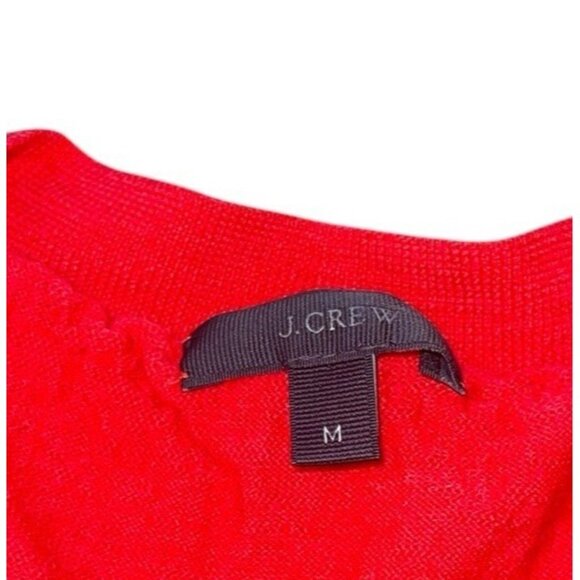 J CREW Women's Size Medium 100% Merino Wool V-Neck Lightweight Red Sweater READ - Picture 11 of 15
